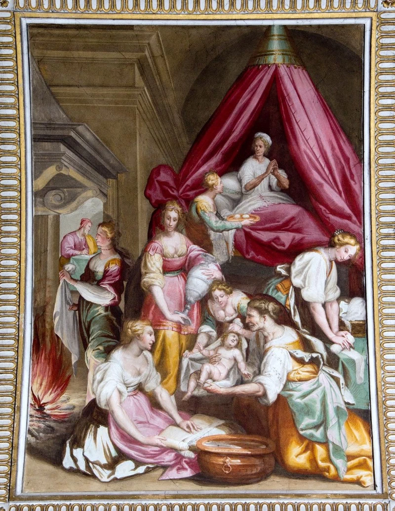 Gian Giacomo Barbelli - La nascita del Battista, chiesa di San Giovanni della Carità, Crema